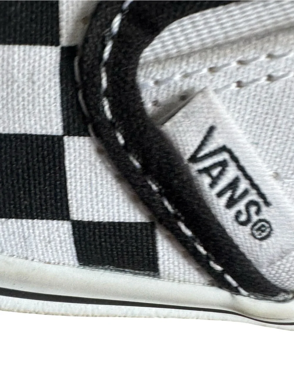 Vans Classic Checkerboard Slip-On Shoes Black & White Child Size 3